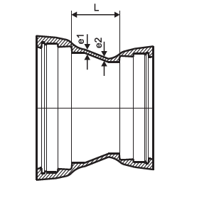 DN100 to DN2600 Ductile iron fitting Double socket reducer With T type and K type