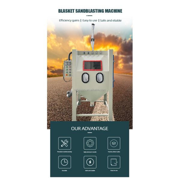 Cleaning Metal Automatic Sandblasting Machine Sandblasting Cabin with Rotating Basket