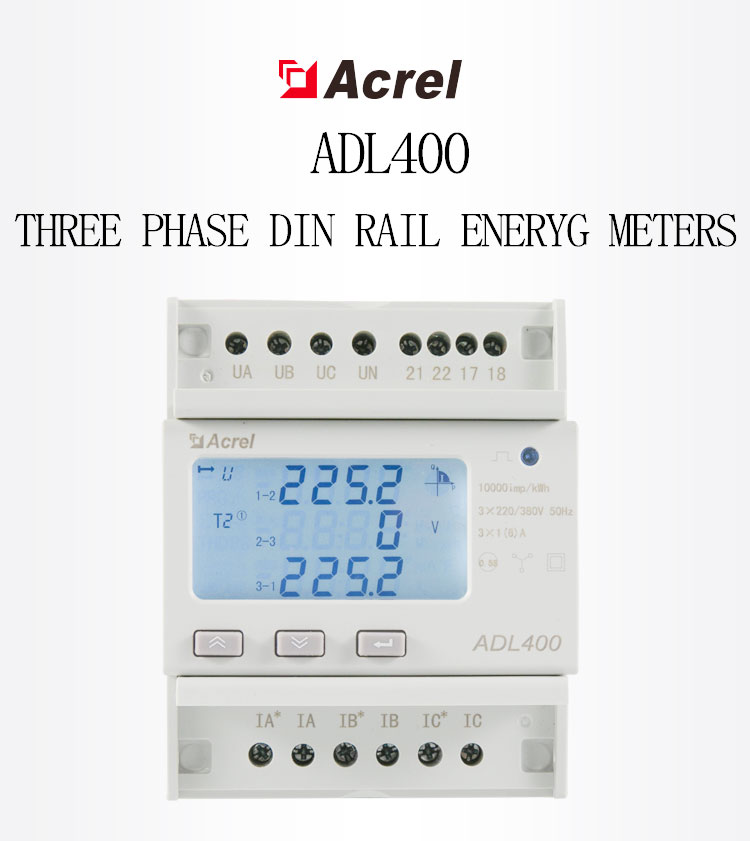 Acrel ADL400 Three Phase Din Rail Multi-function Energy Meter High Accuracy Electric Energy Data Statistics Rs485