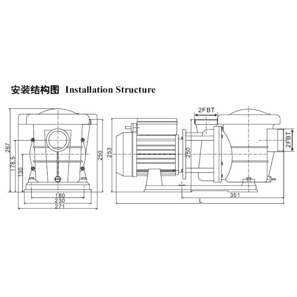 3.0HP Plastic Swimming Pool Pumps Single - Phase For Sea Water Circulation