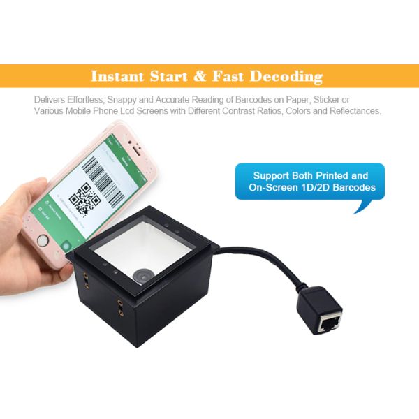 RD4500-20-W- Hot 1D 2D Barcode Scanner Turnstile Fixed Mount QR Bar Code Reader for Kiosk Access Control