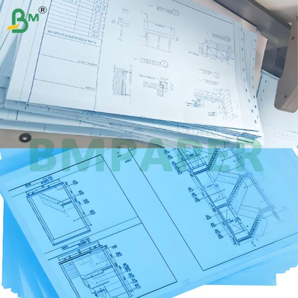 20lb Engineering Double Side Blue Plotter Paper Rolls 610mm X 100m