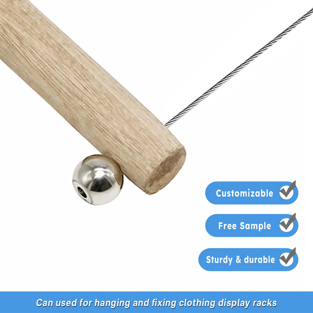 Ball Shaped Wire Cable Gripper 18mm Diameter Secure Locking And Aesthetic Integration