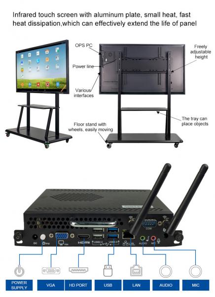 School All In One Touch Screen Computer With Aluminum Alloy Frame