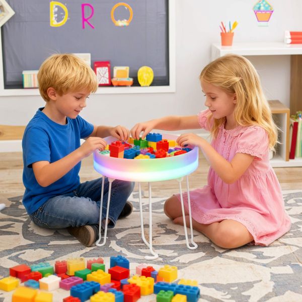 LED Glow Drawing Table Interactive Play Multicolor Changing Sand Art Desk Problem-Solving Toys for Nursery Preschool