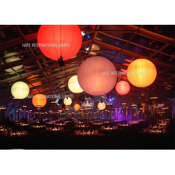 2.5M Diameter Hanging Suspended Inflatable Light Balloon With 2000W Halogen Lamp