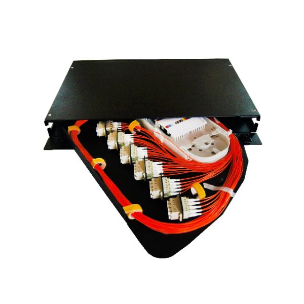 1U 24 Port Rotating Splice ODF Distribution Fiber Optic Termination Box Rackmount Patch Panel