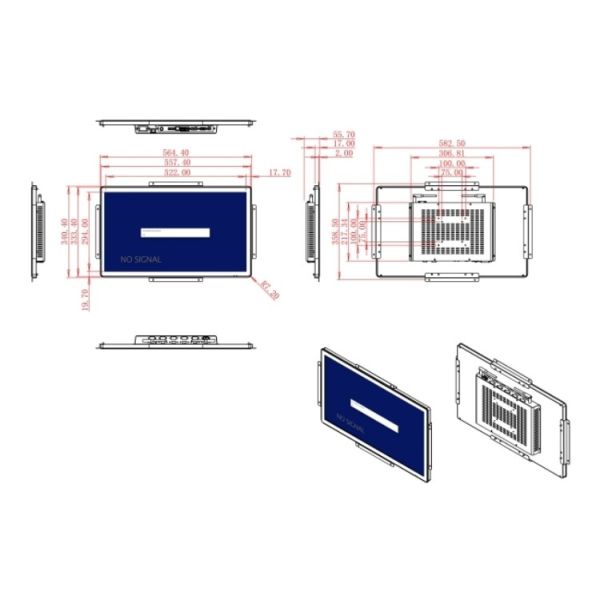 23.6-Inch Embedded Imaging Solution for Traffic Management Displays, Security Monitoring Systems, Facility Interfaces, and Energy Systems
