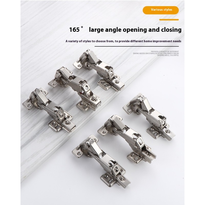 Modern Design 35mm Diameter Large Angle Foldable Hydraulic Buffer Damping 165 Degree Cold Steel Special-Shaped Hinge Living Room