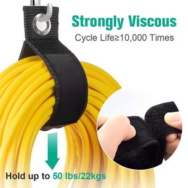 Black Hook And Loop Cable Straps Nylon Self Gripping Straps Reusable For USB Cables