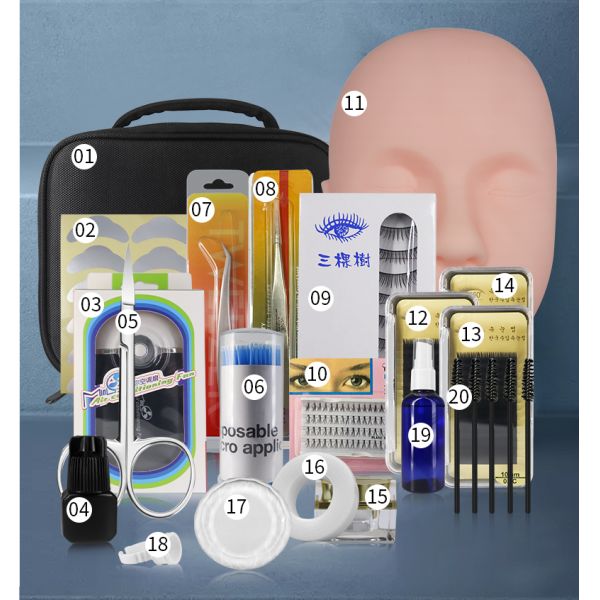 Factory Price Eyelashes Extension Practice Exercise Set, Professional Head Model Lip Makeup Eyelash Grafting