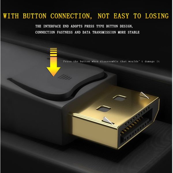 Custom Logo Dp 1.2 30HZ Displayport 4k Cable 28AWG