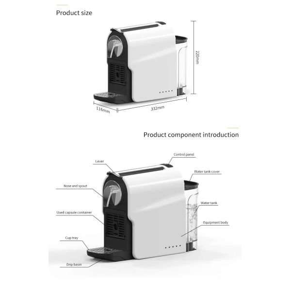 Small Automatic Nespresso Coffee Machine ABS Plastic Housing For Home