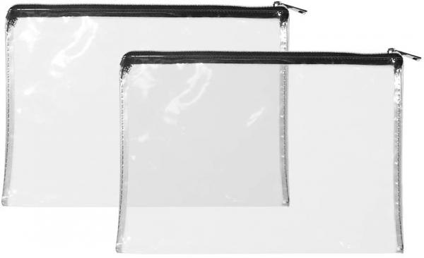 Buy Recyclable 12x8.7inch Zipper Money Pouch Transparent PVC Bags With Zipper at wholesale prices