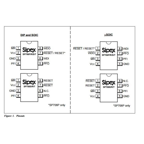 SP706REN-L-TR +3.0V/+3.3V Low Power Microprocessor Supervisory Circuits digital ic circuits