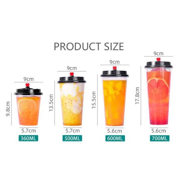 PP High Transparent Material Disposable Cold and Hot Drinking Plastic Cups with Lids