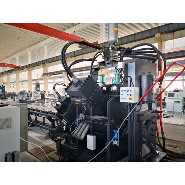 Single Blade Cutting CNC Angle Punching Marking And Shearing Line Water Cooling Hydraulic