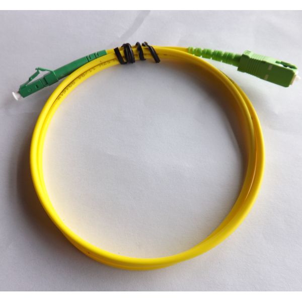 SC / APC to LC / APC Fiber Optic Patch Cord SM Simplex LSZH Cable