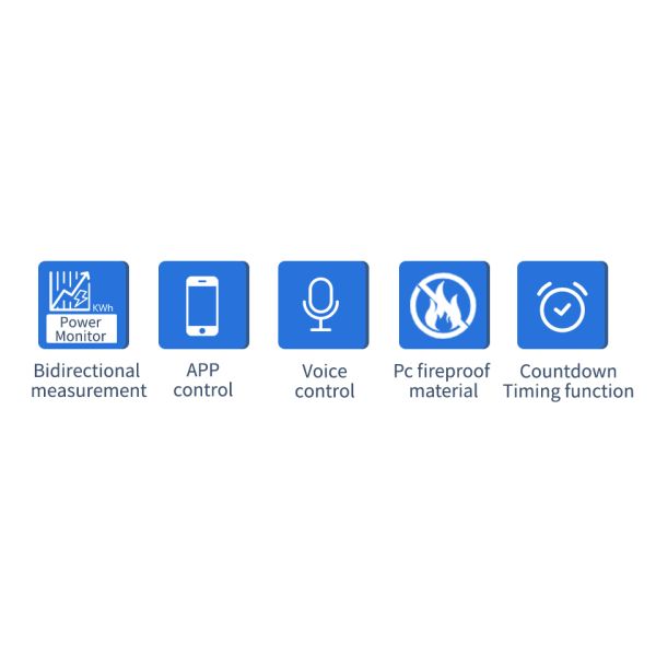 Bidirectional Metering Smart Plug for Solar Power Stations with 16A High Load and Tuya App Monitor