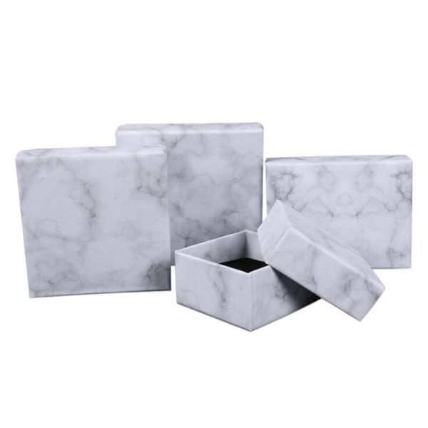 Unique Modern Gift Luxury Jewelry Packaging Cardboard Material Marble Patterned