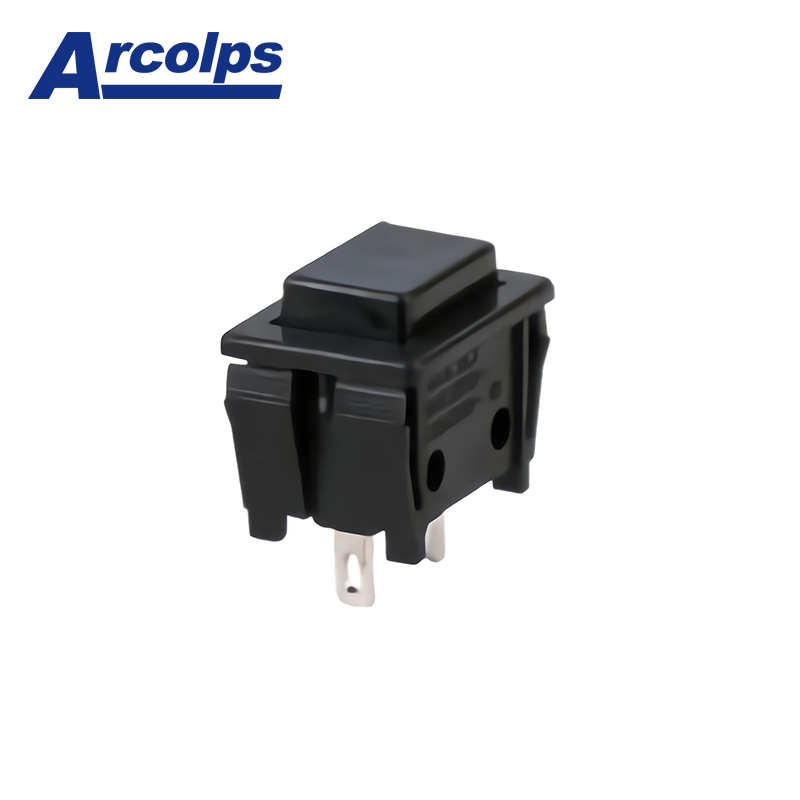 Plastic Power Switch 3A 250V AC Panel Mount Square Push Button Switch with 100,000 Cycles Lifespan