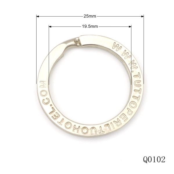 Stamping Logo Split Key Ring 25*19.5mm Metal Split Ring For Car
