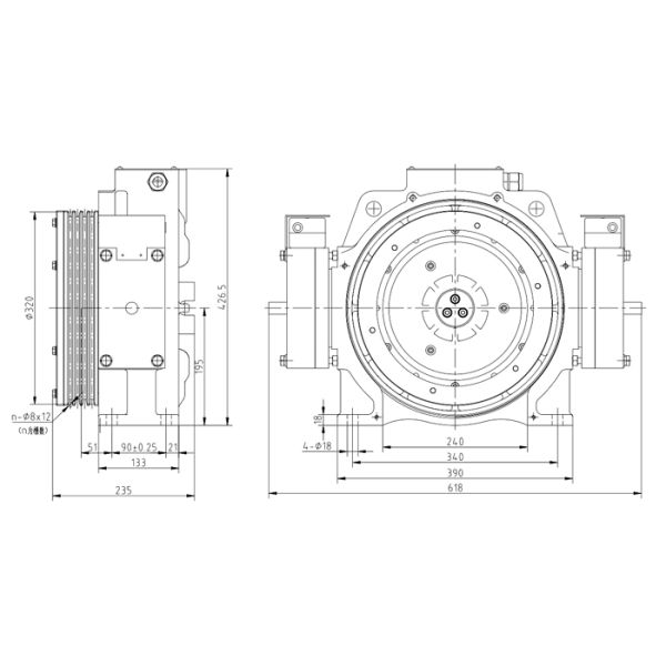 150 Kg DC110V Elevator Traction Machine / Passenger Lift Parts Load 450kg