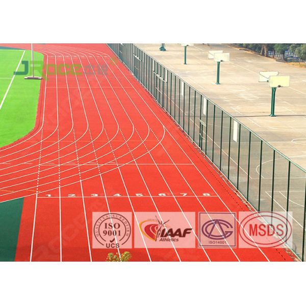 Customized Sandwich Type Rubber Polyurethane Track Surface With Red Surface