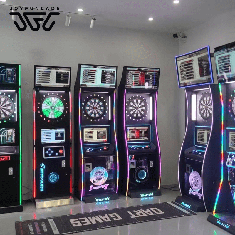 Dart Arcade Cabinet Featuring Promotional Media Display Multilingual Interface Electronic Dart Machine For Sale