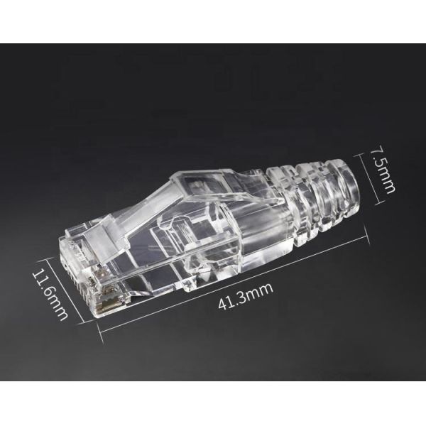 Polycarbonate Modular Plug Boot Transparent Rj45 Connector Metal Shielded