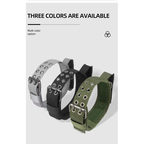Pet Adjustable Tactical Dog Collar Reflective Thickened Nylon Collar