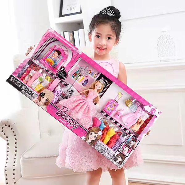 Folding Cardboard Toy Packaging Box , Children Doll Shipping Boxes With PVC Window