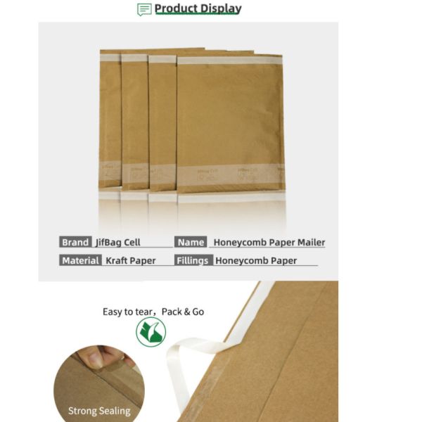 Self Adhesive Recycled Honeycomb Padded Mailer 100% Biodegradable Paper Envelopes