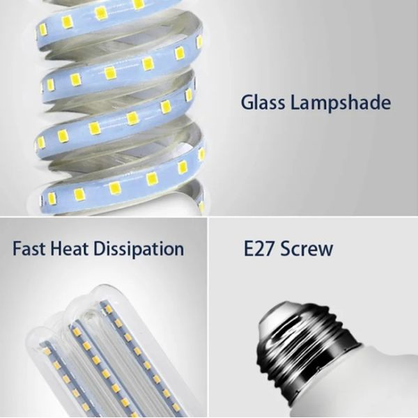 E27 B22 High Power Led Bulbs Spiral Corn Led Energy Saving Light