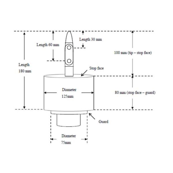 IEC60335-2-14 Test Finger Probe B With 125mm Diameter Circular Stop Face