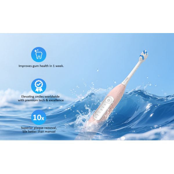 Slim Electric Toothbrush Adults Rechargeable 3 Brushing Modes 2 Minute Timer Black White Travel Battery Replacement