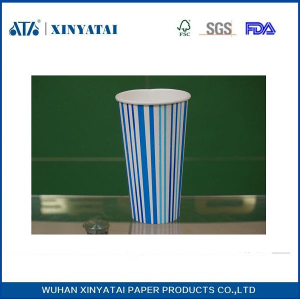 Printed Waterproof Cold Drink Paper Cups 16oz Customized Disposable Drinking Cups