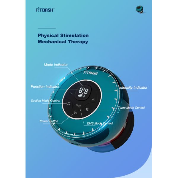 Button Function ABS PC Electric Cupping Fitdash TENS Vacuum Suction Machine Cupping