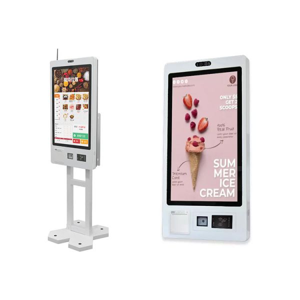Crtly Interactive Touch Screen Ticketing Printer Payment Kiosk With RFID Card Reader Self Ordering Kiosk for Fast Food