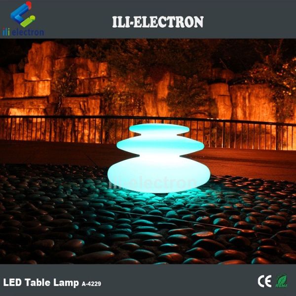 stone shape plastic led glowing table lamps