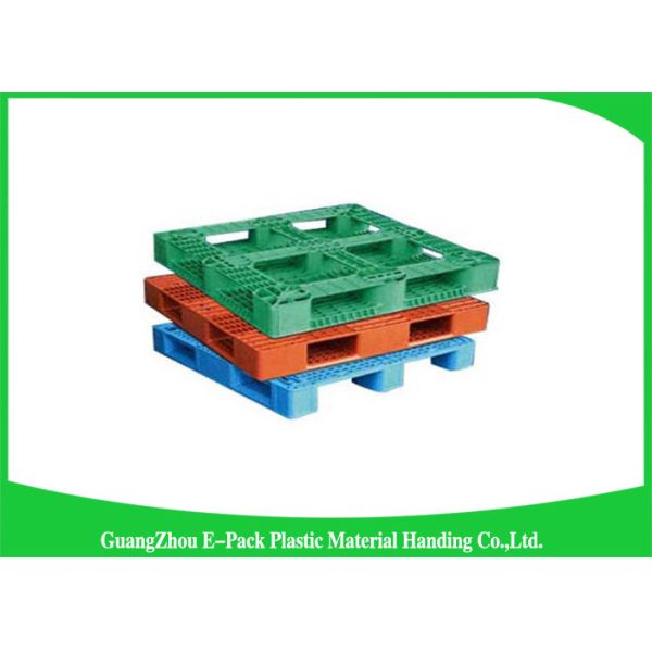Durable Solid Deck Plastic Euro Pallets Food Grade Three Skids HPPE Material