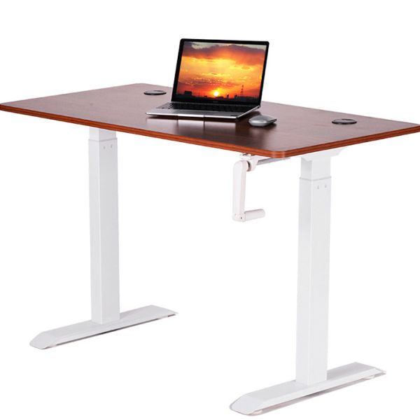Adjustable Height Brown Wooden Computer Coffee Table for Recording Studio Workstation