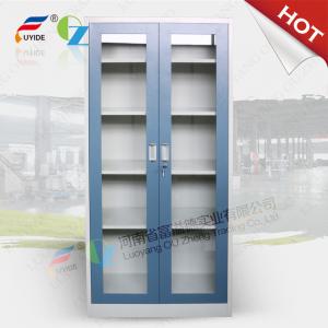 China KD  swing glass door steel cupboard with 4 adjust shelves,0.5-0.8 mm thinkness,RAL color on sale