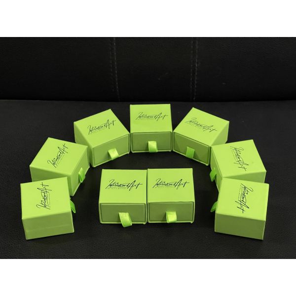 Customized Green Paper Drawer Ring Box