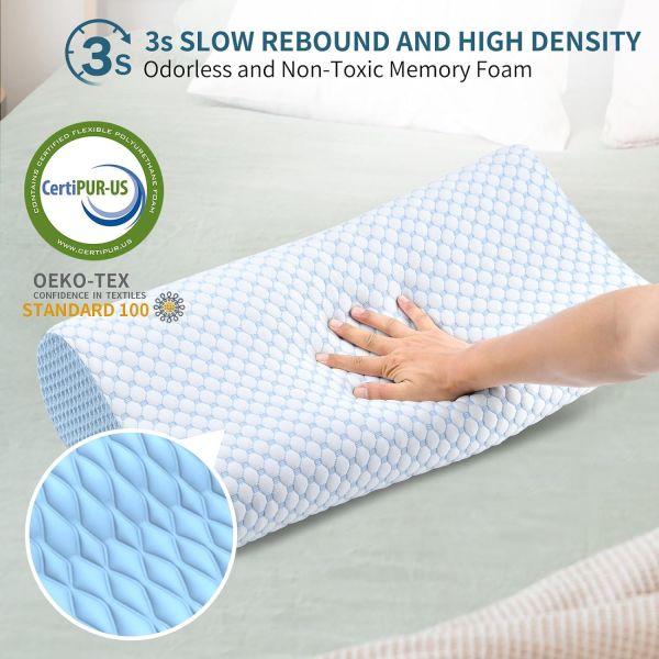 Customized Cooling Memory Foam Bed Pillow for Side Back Stomach Sleepers Comfortable
