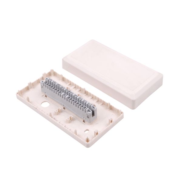 White Cable Distribution Box 10 Pairs LSA Module Indoor Telephone Distribution Box