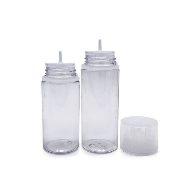 Round PET E Liquid Bottle with Childproof Screw Cap Custom Logo Various Capacities Available