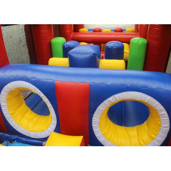 Inflatable Bouncy Castle Assault Course , Warrior Dash Blow Up Obstacle Course Rental