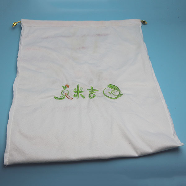Embroidery Logo Pp String Photo Album Velvet Drawstring Bag