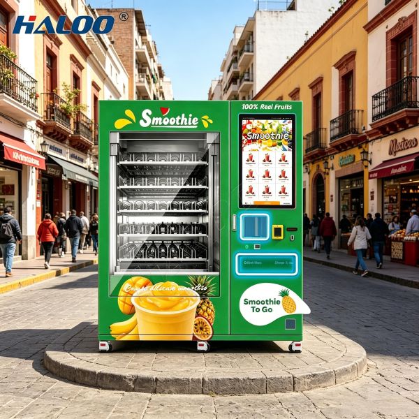 Haloo Fresh Fruit Smoothie Vending Machine with Variable Frequency Mixing System Better Taste for More Scenarios